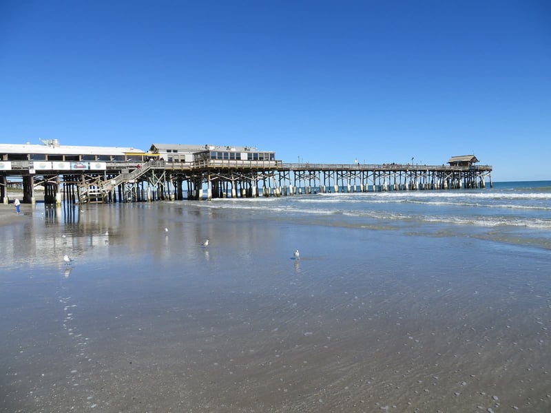 The Cocoa Beach Pier stretching into the Atlantic at Cocoa Beach, Florida